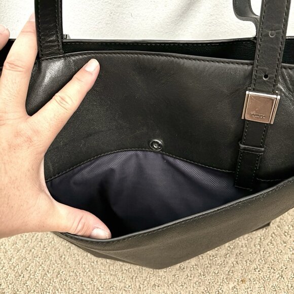 Tumi Sinclair Nora Tote Bag in Pebbled Black Double Handles Shoulder Purse - Picture 3 of 9